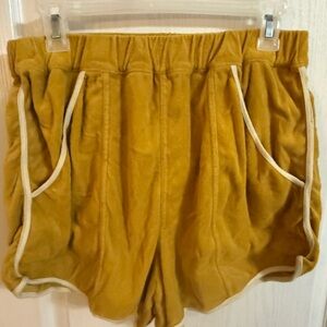 Free People Mustard Yellow Athletic Shorts